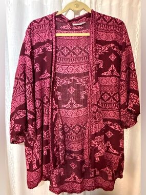 The Elephants Pants Elephant prints kimono/cover up. Sz. L/XL